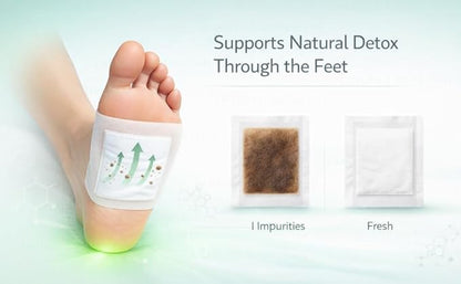 Detox Foot Patches Overnight Bamboo Vinegar, Herbal Detox Foot Pads with Ginger, Foot Detox Pads for Sleep & Relaxation, Acupoint Foot Patches for Stress Relief, Natural Foot Care for Men & Women