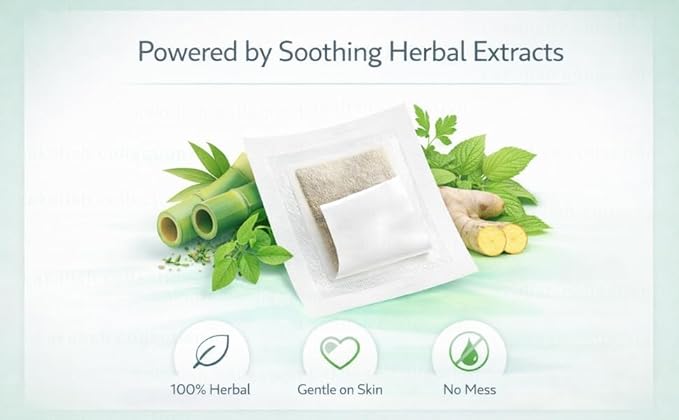 Detox Foot Patches Overnight Bamboo Vinegar, Herbal Detox Foot Pads with Ginger, Foot Detox Pads for Sleep & Relaxation, Acupoint Foot Patches for Stress Relief, Natural Foot Care for Men & Women