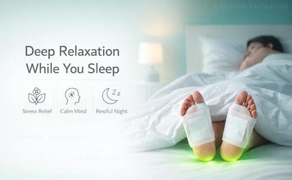 Detox Foot Patches Overnight Bamboo Vinegar, Herbal Detox Foot Pads with Ginger, Foot Detox Pads for Sleep & Relaxation, Acupoint Foot Patches for Stress Relief, Natural Foot Care for Men & Women