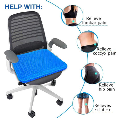 Gel Seat Cushion, Double Layer Gel Cushion with Non-Slip Cover