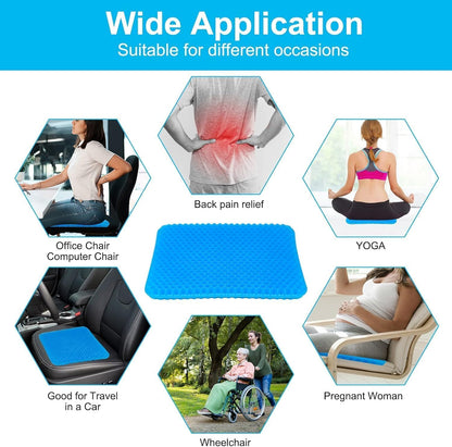 Gel Seat Cushion, Double Layer Gel Cushion with Non-Slip Cover