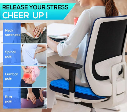Gel Seat Cushion, Double Layer Gel Cushion with Non-Slip Cover