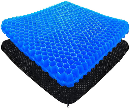 Gel Seat Cushion, Double Layer Gel Cushion with Non-Slip Cover