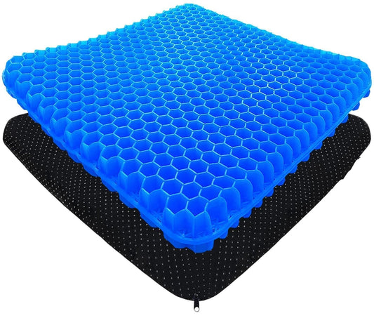 Gel Seat Cushion, Double Layer Gel Cushion with Non-Slip Cover