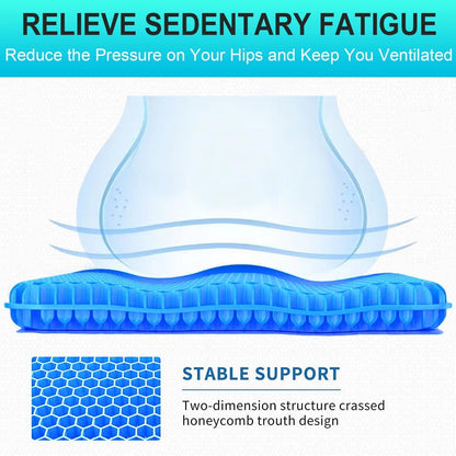Gel Seat Cushion, Double Layer Gel Cushion with Non-Slip Cover