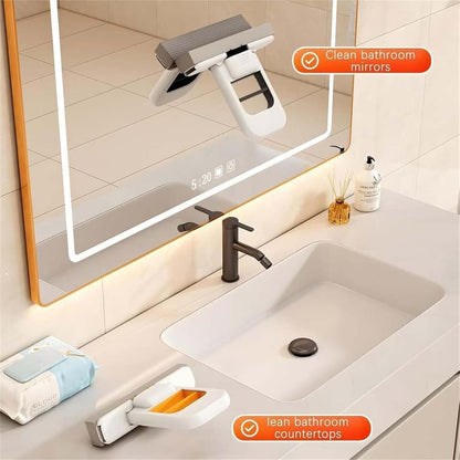 Mini Foldable Desktop Mop, Portable Self-Squeeze Small Mop