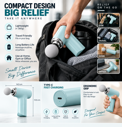 Charge Go Massage Gun | Massager Machine for Pain Relief | Massage Gun for Back Leg & Full Body | 4 Specialized Heads For Full Body Pain Relief