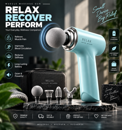 Charge Go Massage Gun | Massager Machine for Pain Relief | Massage Gun for Back Leg & Full Body | 4 Specialized Heads For Full Body Pain Relief