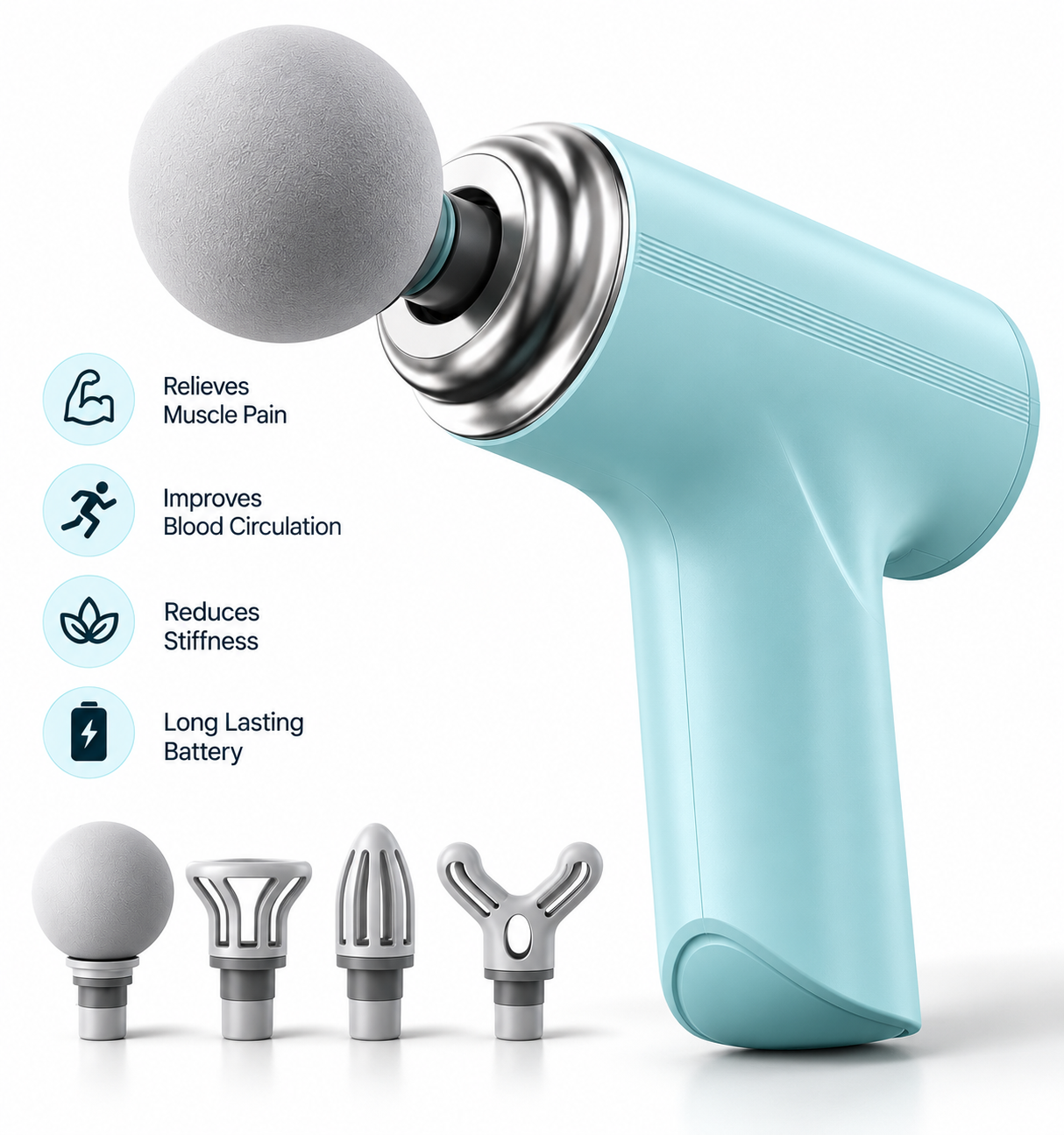 Charge Go Massage Gun | Massager Machine for Pain Relief | Massage Gun for Back Leg & Full Body | 4 Specialized Heads For Full Body Pain Relief