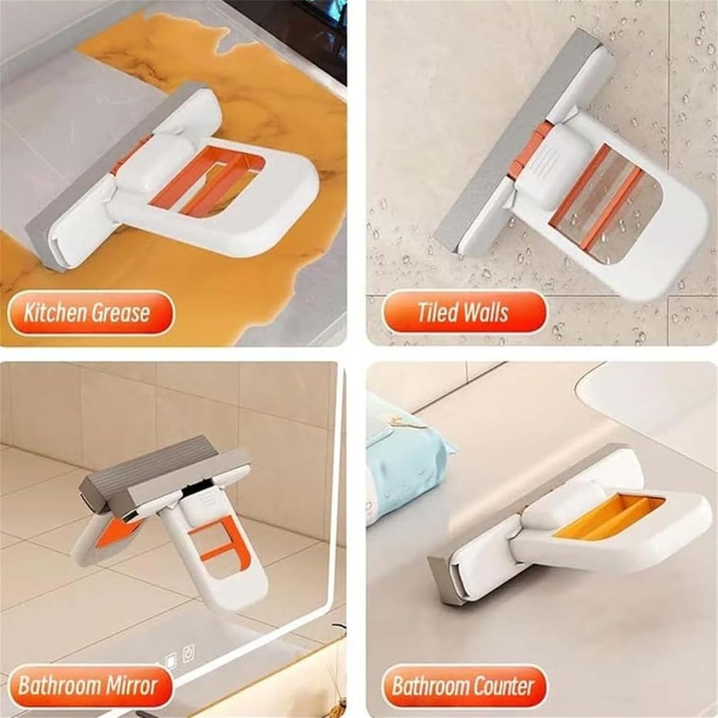 Mini Foldable Desktop Mop, Portable Self-Squeeze Small Mop